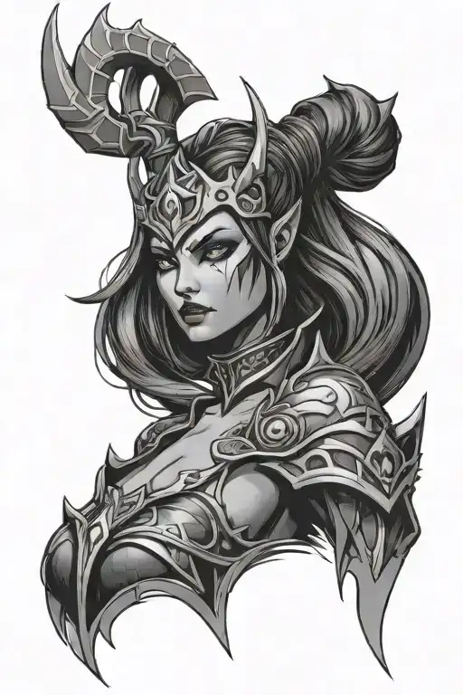 dota 2 hero queen of pain tattoo design idea