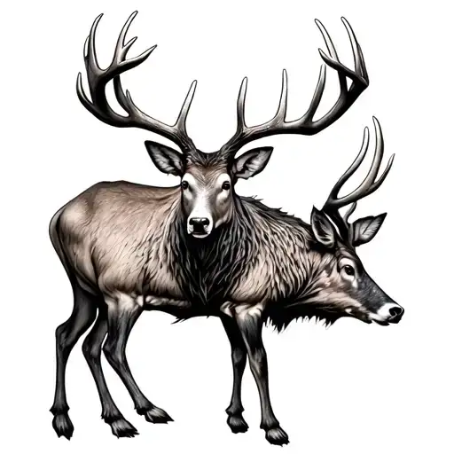 Scottish Stag tattoo design idea