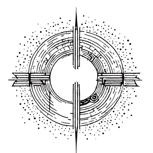 a tattoo on my inner arm. absurd approach to ancient mythology and universal figures. support with dots and lines.  tattoo design idea