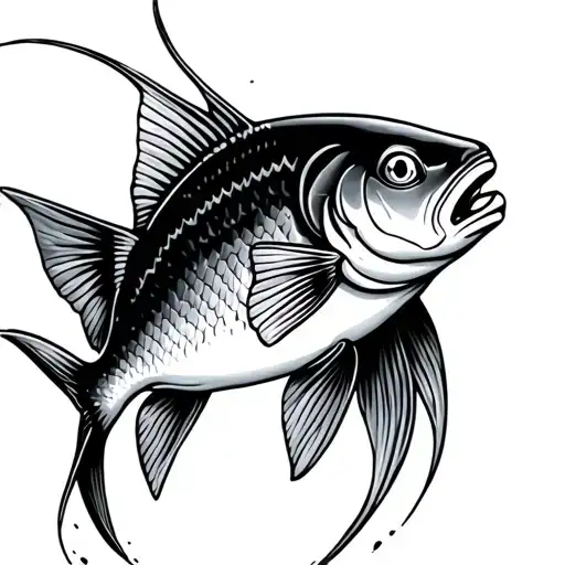 fish swimming upstream tattoo design idea
