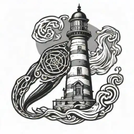 chilli pepper, lighthouse, nirvana logo tattoo design idea
