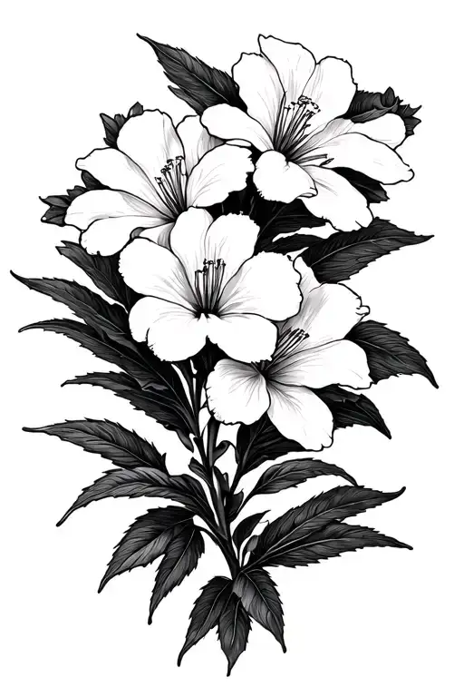 azalea flower tattoo design idea