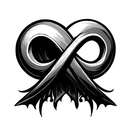 Infinity sign, N in the left circle V in the right  tattoo design idea