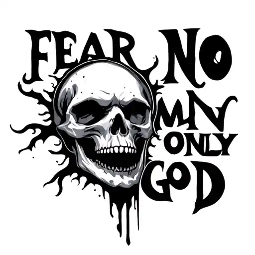 fear no man only God tattoo design idea