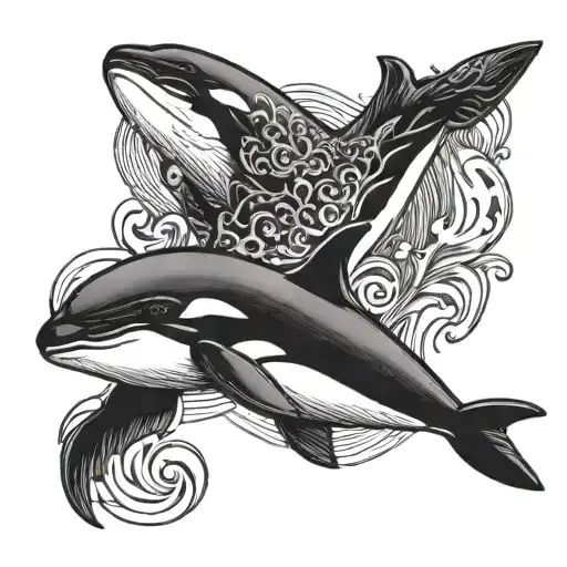 orca labyrinth tattoo design idea