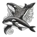 orca labyrinth tattoo design idea