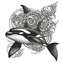 orca labyrinth tattoo design idea