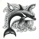 orca labyrinth tattoo design idea