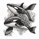 orca labyrinth tattoo design idea