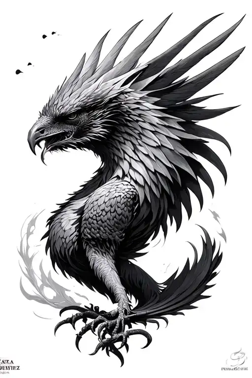 fenix coming back to life tattoo design idea