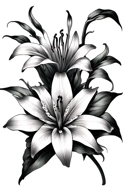 Spiderlily flower tattoo design idea