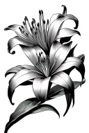 Spiderlily flower tattoo design idea