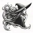 girl witch sex tattoo design idea