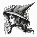 girl witch sex tattoo design idea