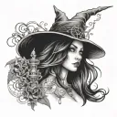 girl witch sex tattoo design idea