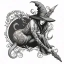 girl witch sex tattoo design idea