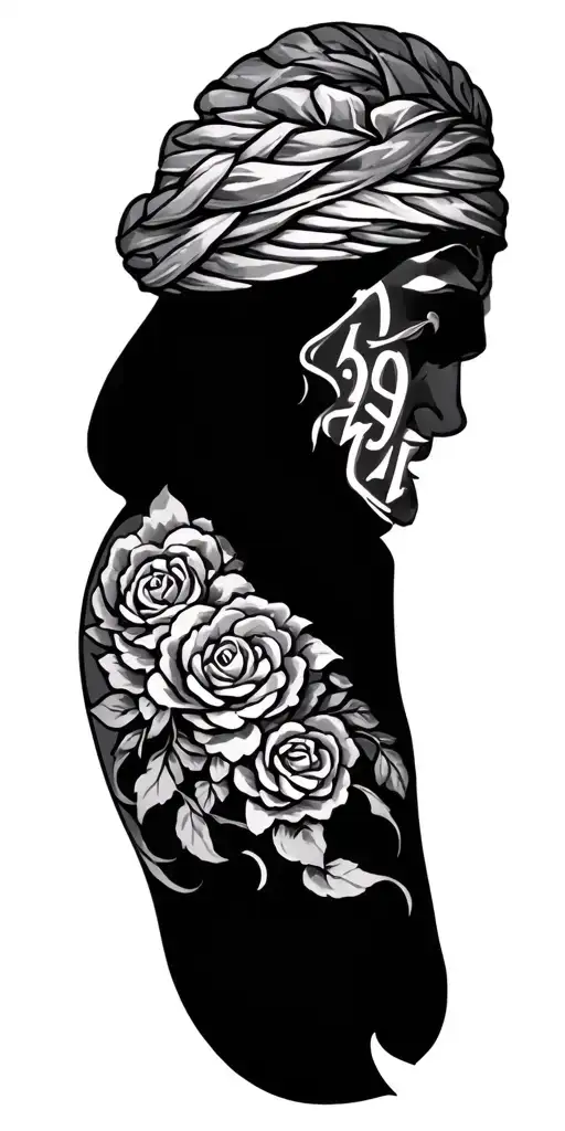 Greek theme with numbers 1952 full sleeve tattoo design idea