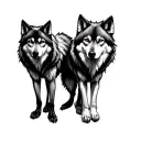 couple wolf tattoo design idea