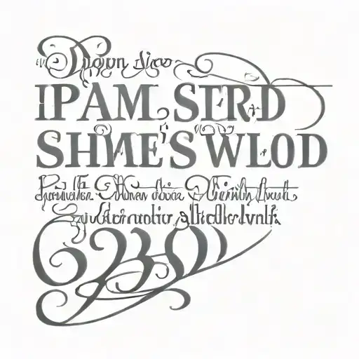 Psalm 23:4 bold written tattoo design idea