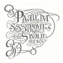 Psalm 23:4 bold written tattoo design idea