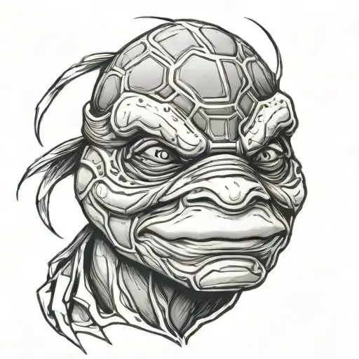insane ninja turtle mask tattoo design idea