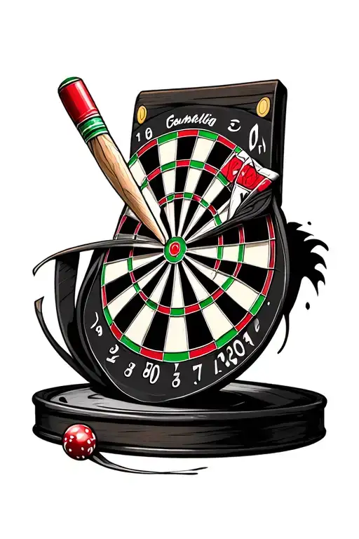 Darts gambling tattoo design idea