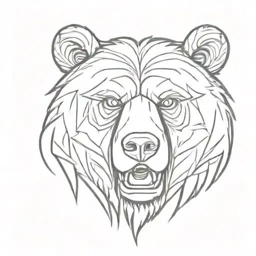 angry CARTOON BEAR FACE tattoo design idea