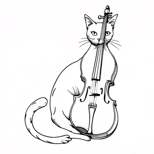 cat on a fiddle underworld tattoo design idea