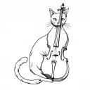 cat on a fiddle underworld tattoo design idea