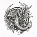 Scorpio Phoenix tattoo design idea