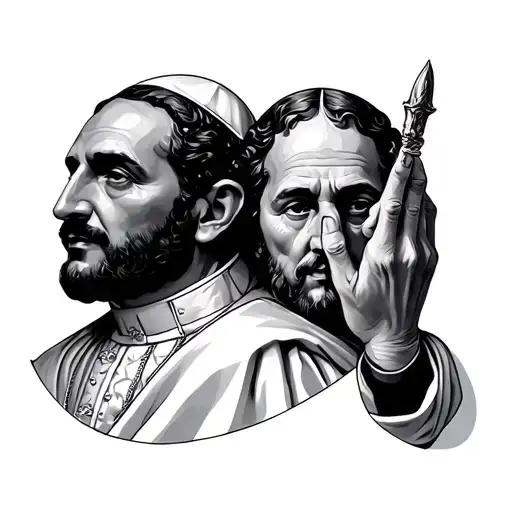 Nino and Pope Hand tattoo design idea