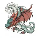 dragon ermine wrapped tattoo design idea
