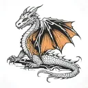 dragon ermine wrapped tattoo design idea