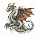 dragon ermine wrapped tattoo design idea