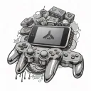 gta on game controller tattoo design idea
