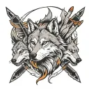 wolf pack tattoo design idea