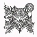 wolf pack tattoo design idea