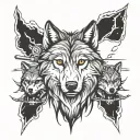 wolf pack tattoo design idea