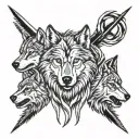 wolf pack tattoo design idea