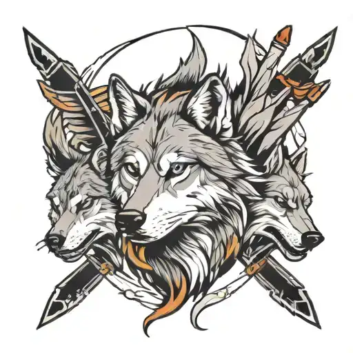 wolf pack tattoo design idea