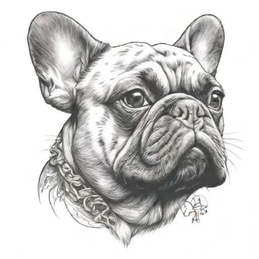 French bulldog tattoo design idea