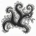 black swirls like lively flames tattoo design idea