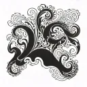 black swirls like lively flames tattoo design idea