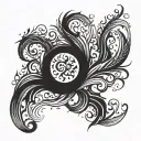 black swirls like lively flames tattoo design idea