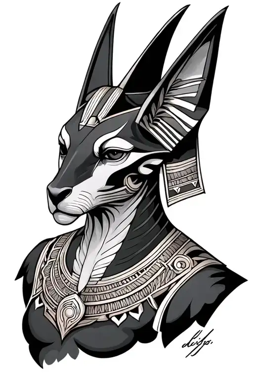 Dios Anubis tattoo design idea