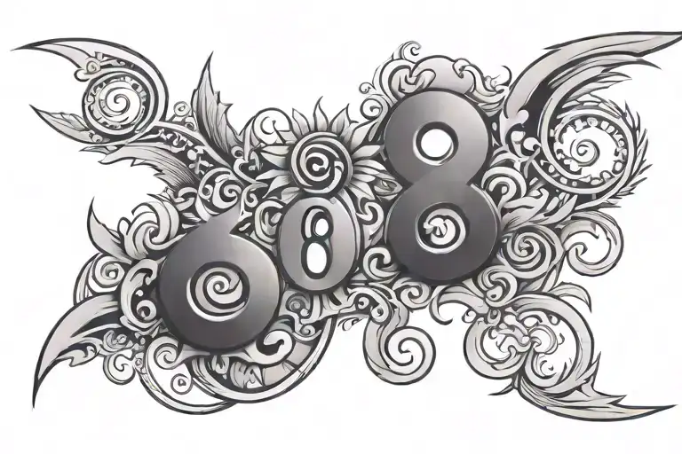 808 numbers tattoo design idea