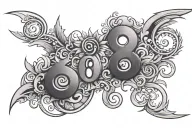 808 numbers tattoo design idea