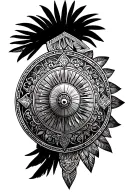 african warrior shield tattoo design idea