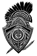 african warrior shield tattoo design idea