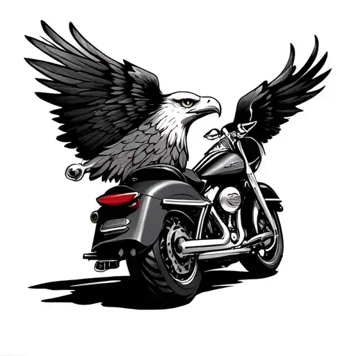 Harley Davidson Electra glide eagle tattoo design idea